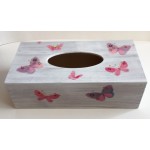 Krabičky na kozmetické vreckovky - motýle ružové